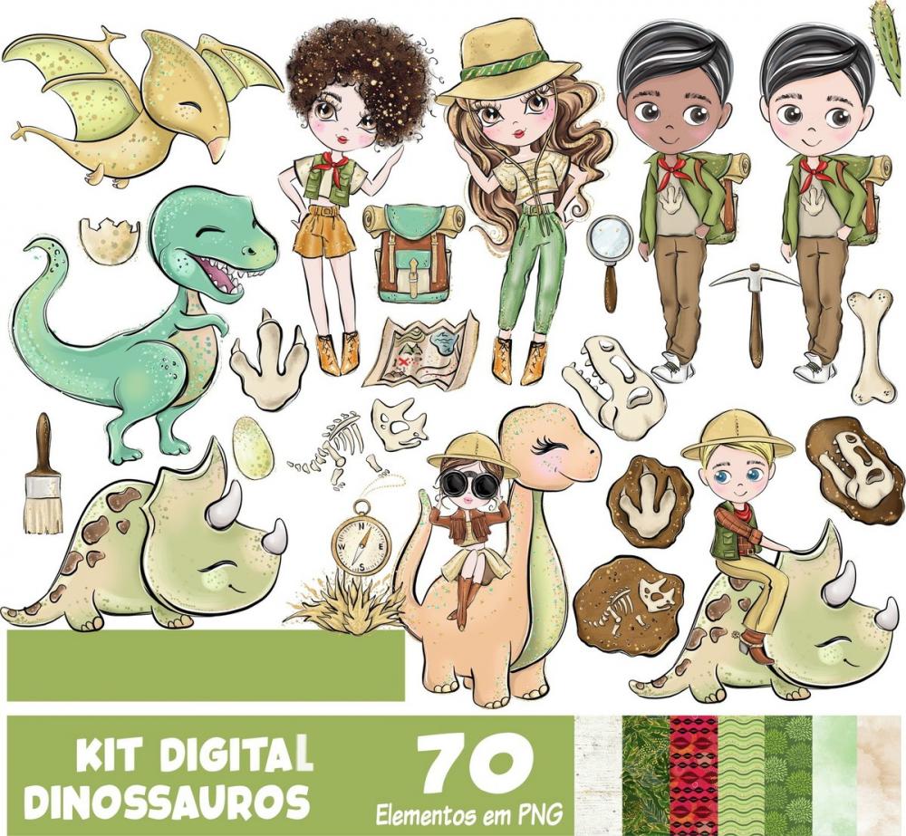 Kit Digital Png Dinossauros 04