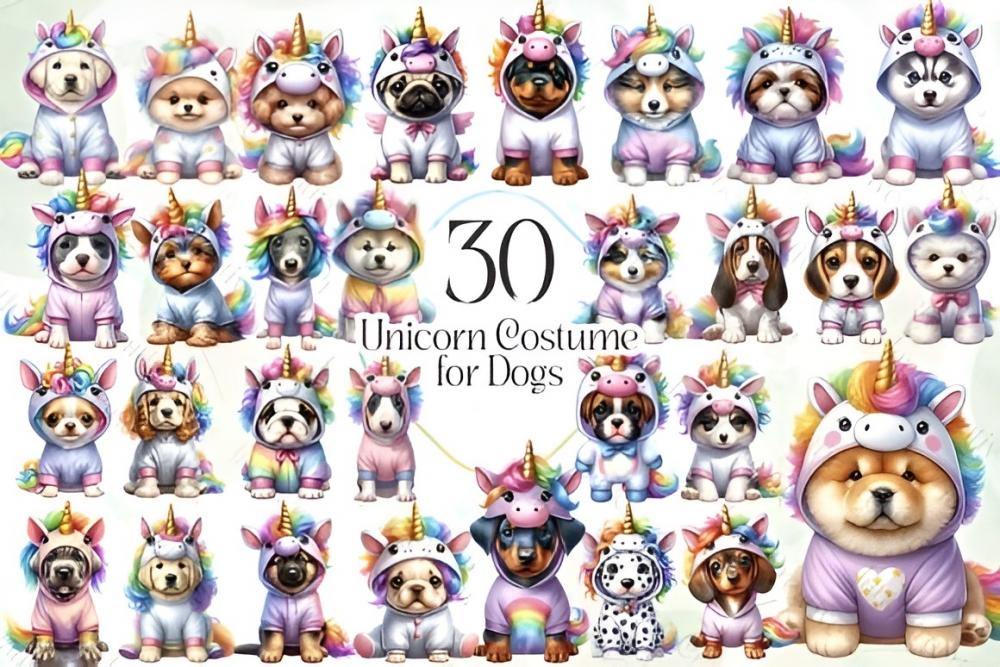 Kit Digital Png Dogs Unicorn