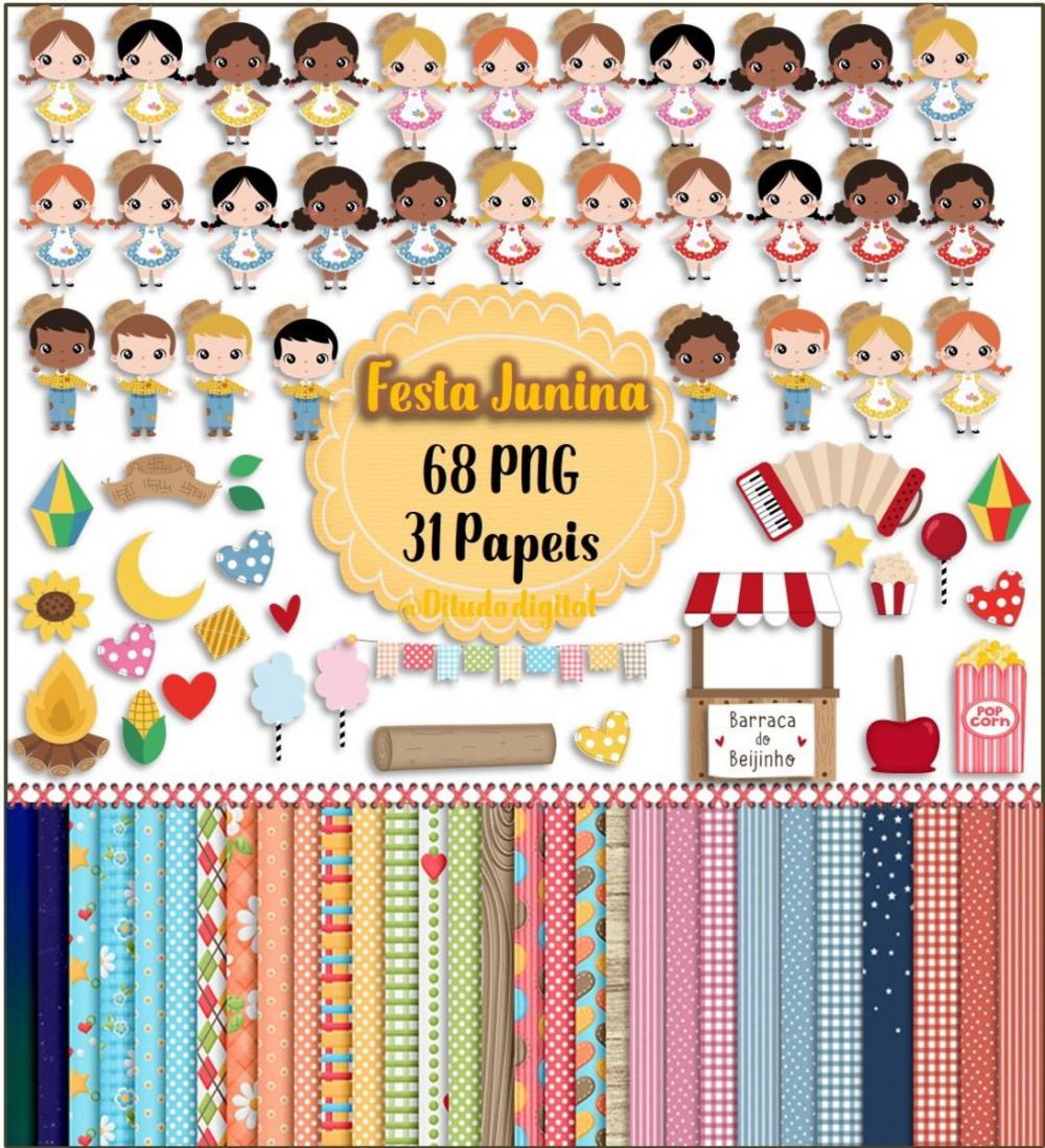Kit Digital Png Papéis Digitais Festa Junina 02