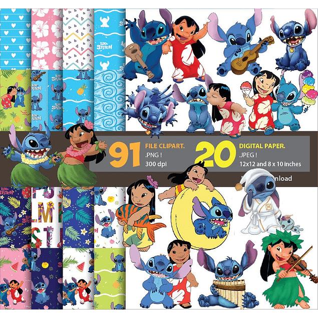 Kit Digital Png Papéis Digitais Lilo e Stitch 02