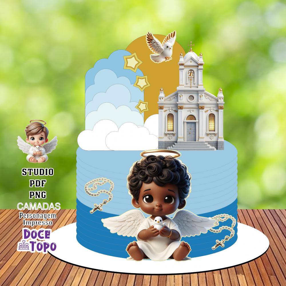 Topo de Bolo Batizado 38 Studio/PDF/PNG