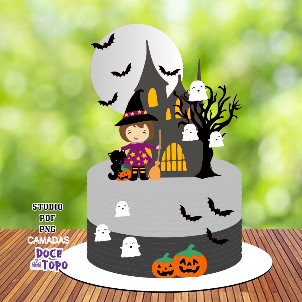 Topo de Bolo Halloween 23 Studio/PDF/PNG