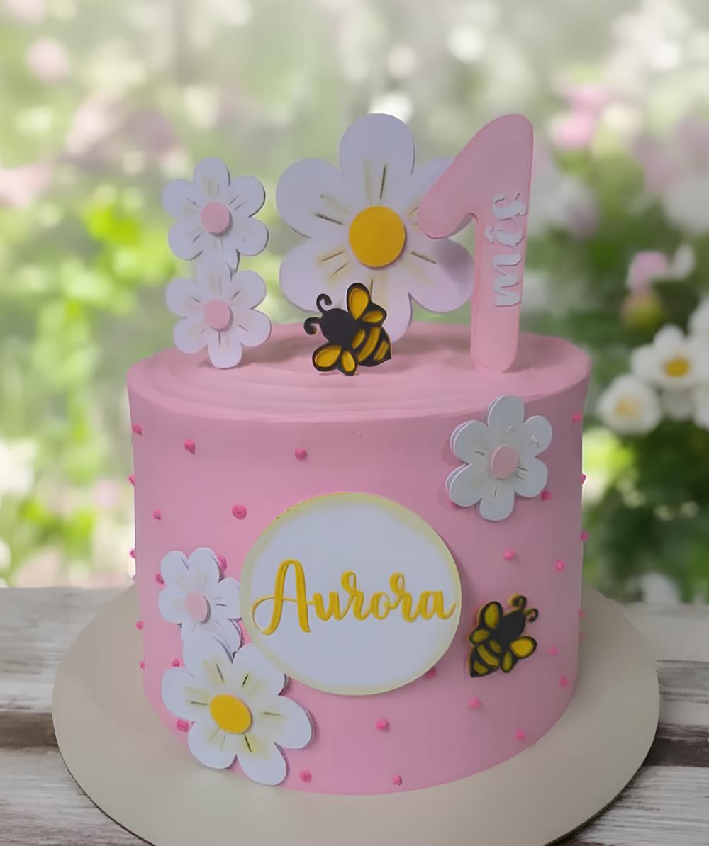 Topo de Bolo Margaridas 03 Studio/PDF/PNG