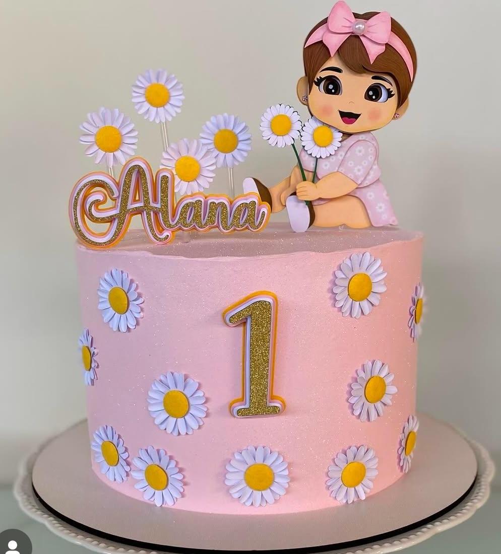 Topo de Bolo Margaridas 04 Studio/PDF/PNG