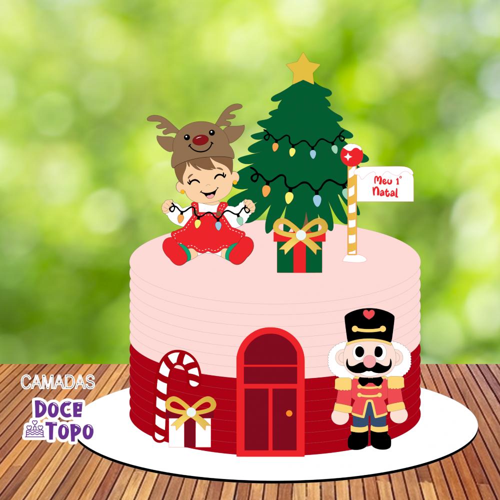 Topo de Bolo Natal 03 Somente Studio