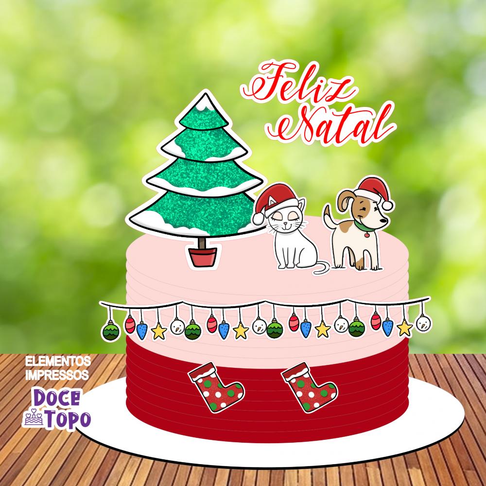 Topo de Bolo Natal 05 Somente Studio