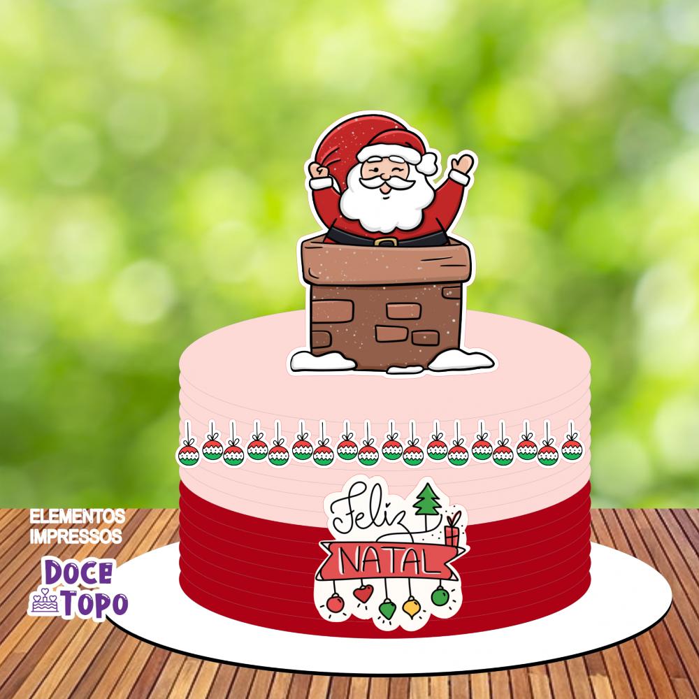 Topo de Bolo Natal 10 Somente Studio