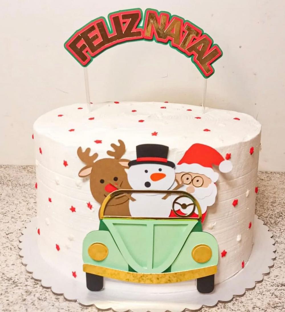 Topo de Bolo Natal 32 Somente Studio