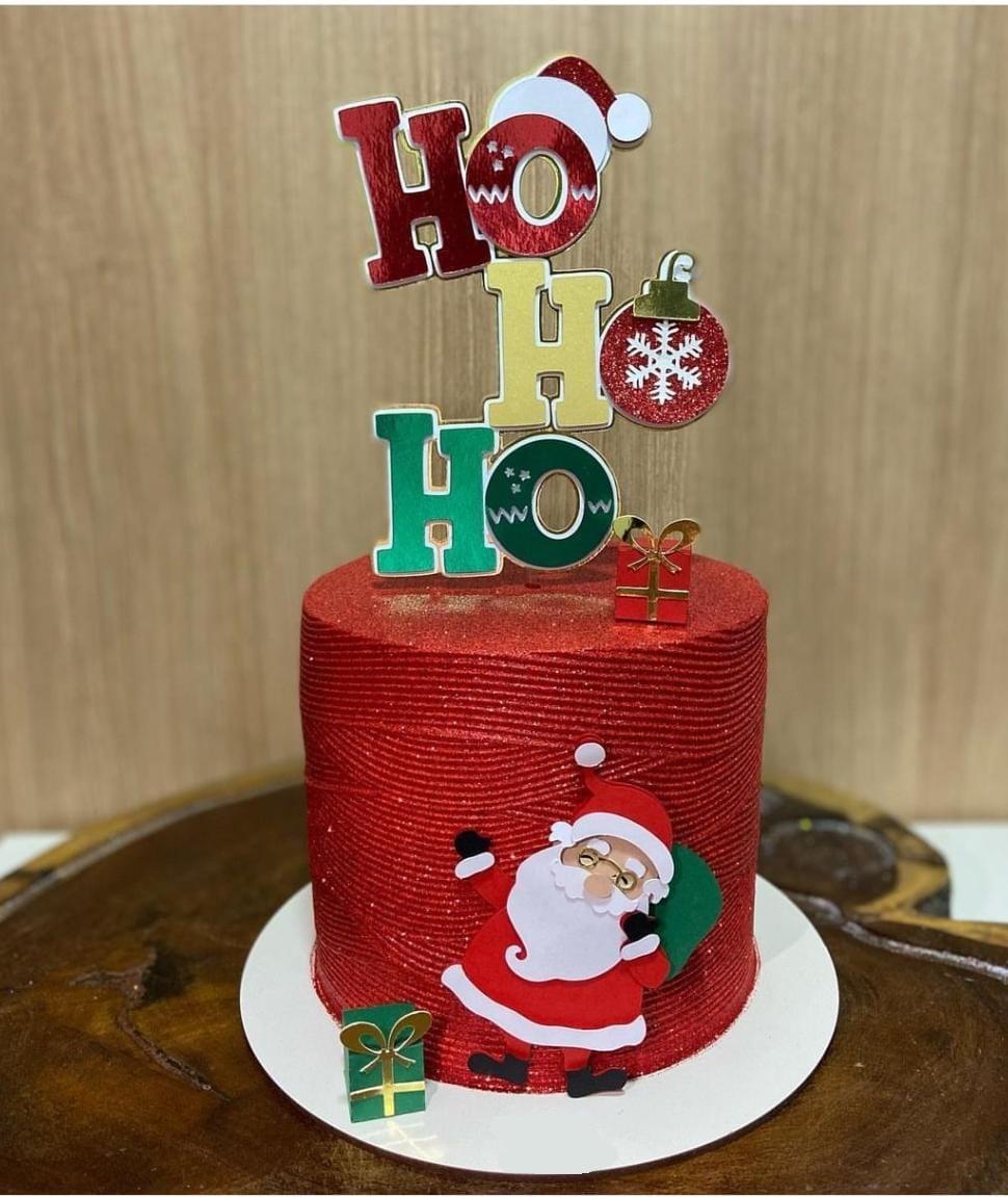 Topo de Bolo Natal 33 Somente Studio