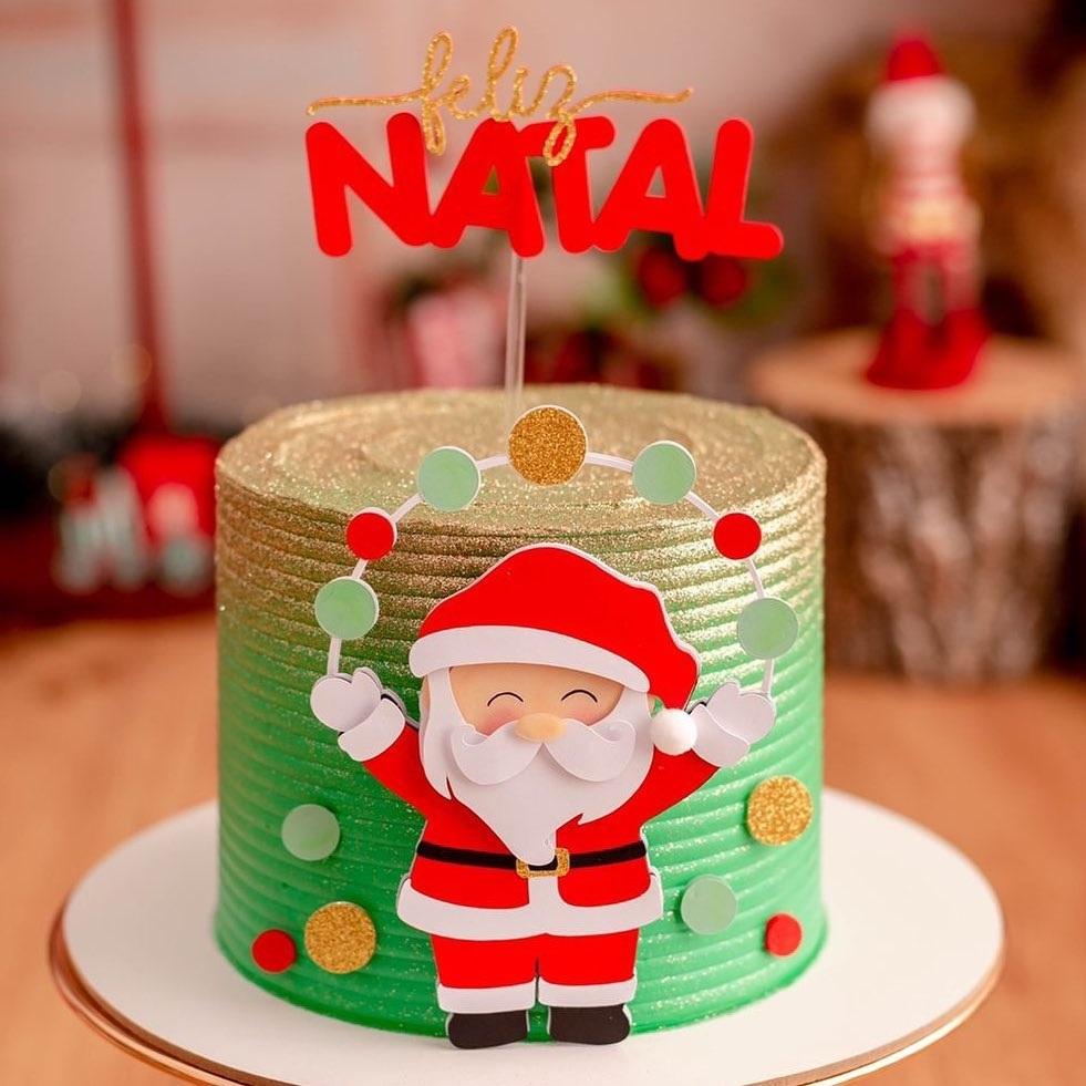 Topo de Bolo Natal 38 Somente Studio