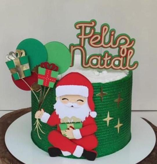 Topo de Bolo Natal 42 Somente Studio