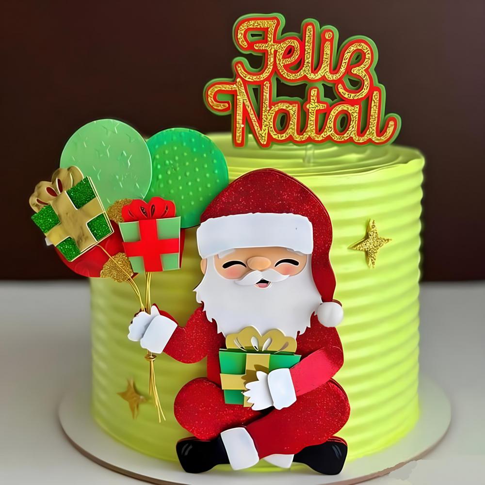 Topo de Bolo Natal 42 Somente Studio