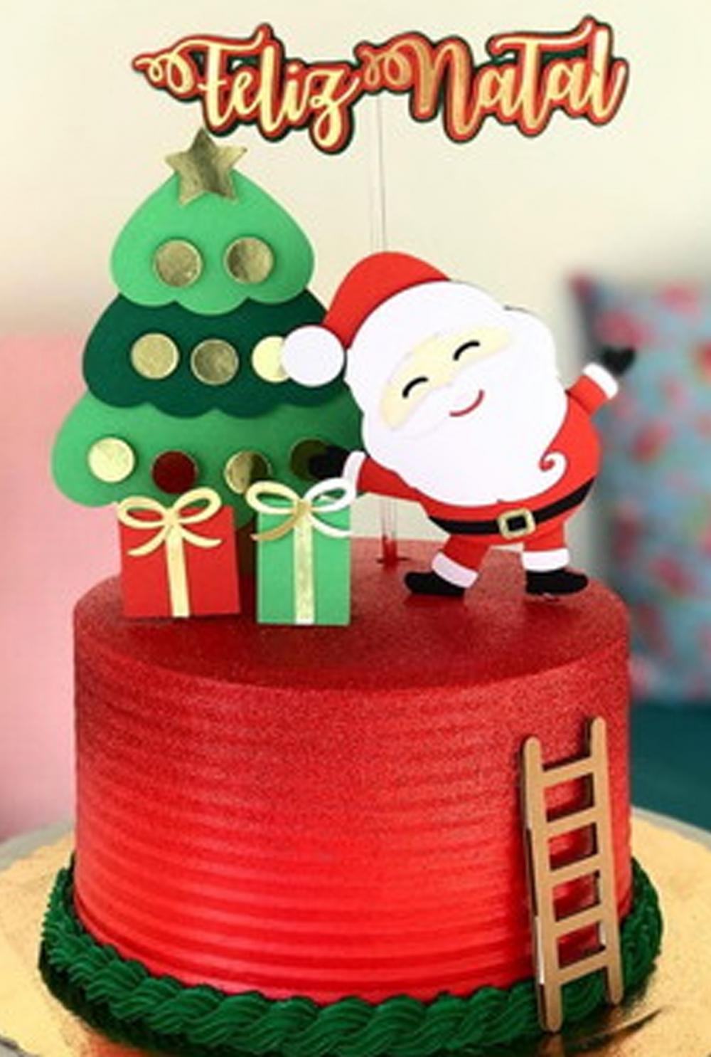 Topo de Bolo Natal 43 Somente Studio