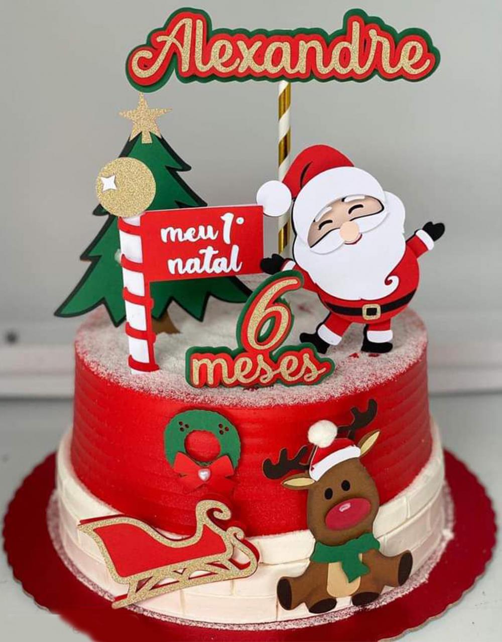 Topo de Bolo Natal 44 Somente Studio