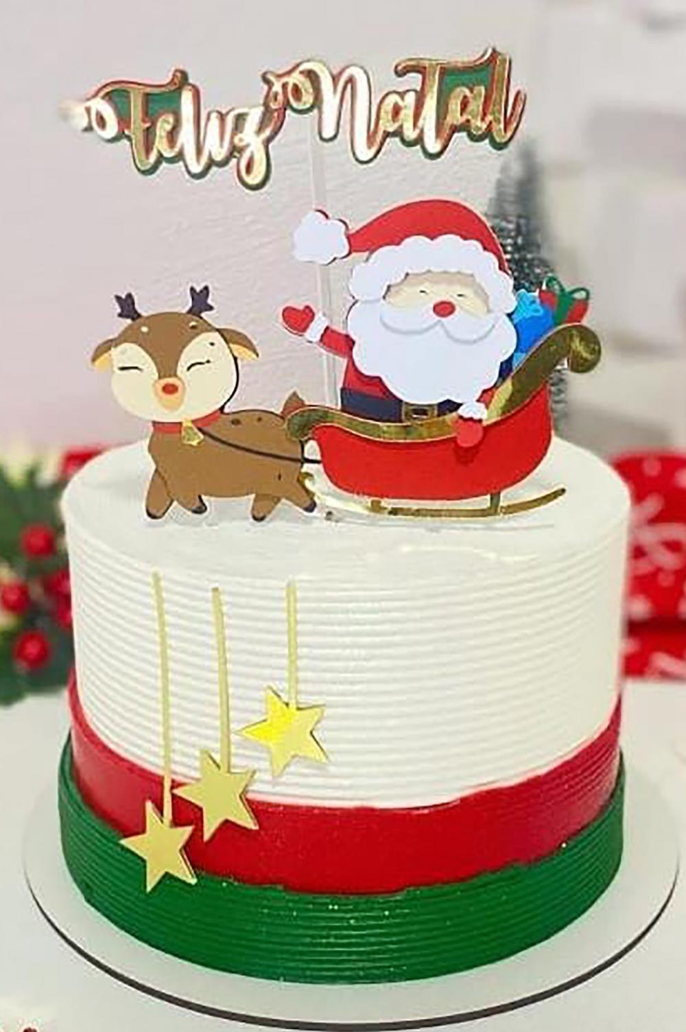 Topo de Bolo Natal 47 Somente Studio