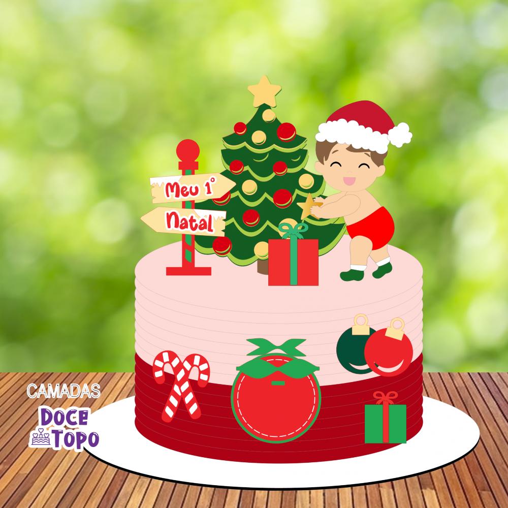 Topo de Bolo Natal 49 Somente Studio