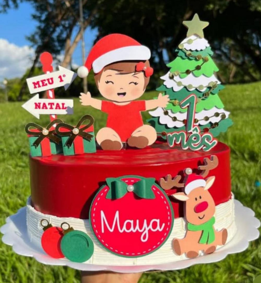 Topo de Bolo Natal 52 Somente Studio