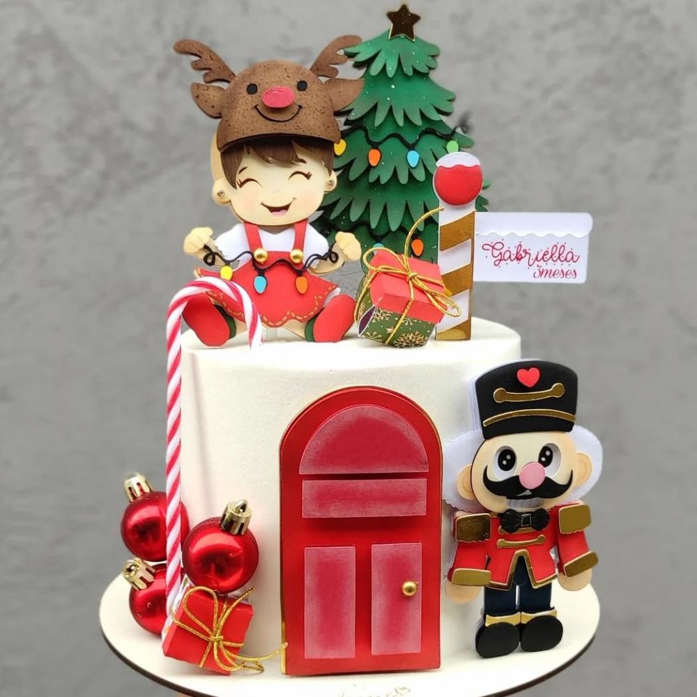 Topo de Bolo Natal 62 Somente Studio