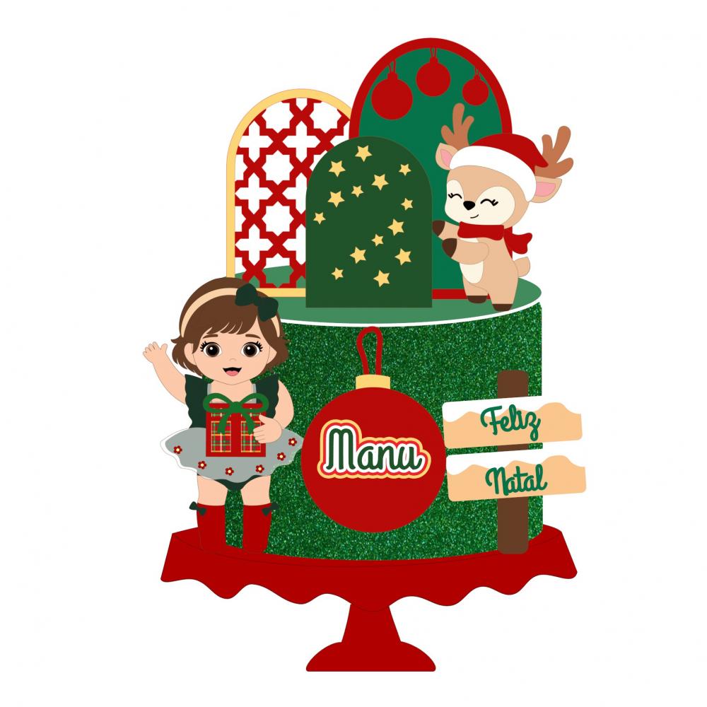 Topo de Bolo Natal 69 Somente Studio