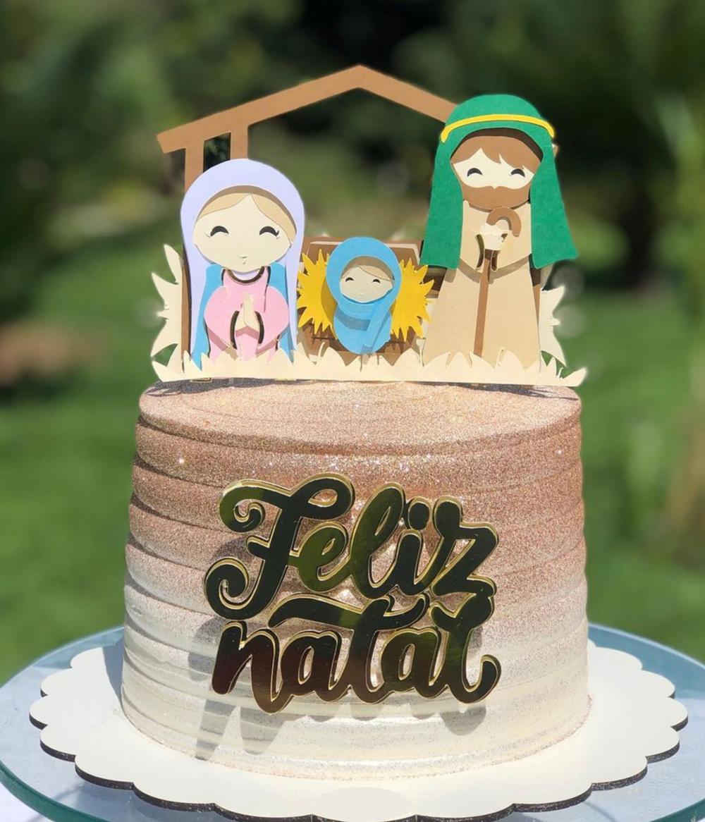 Topo de Bolo Natal Presépio 08 Somente Studio