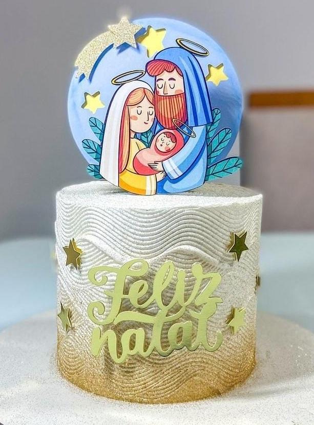 Topo de Bolo Natal Presépio 09 Somente Studio