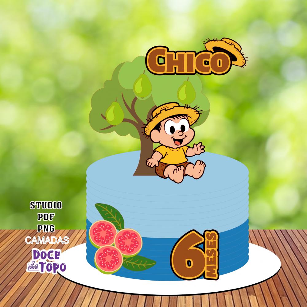 Topo de Bolo Chico Bento Baby 02 Studio/PDF/PNG