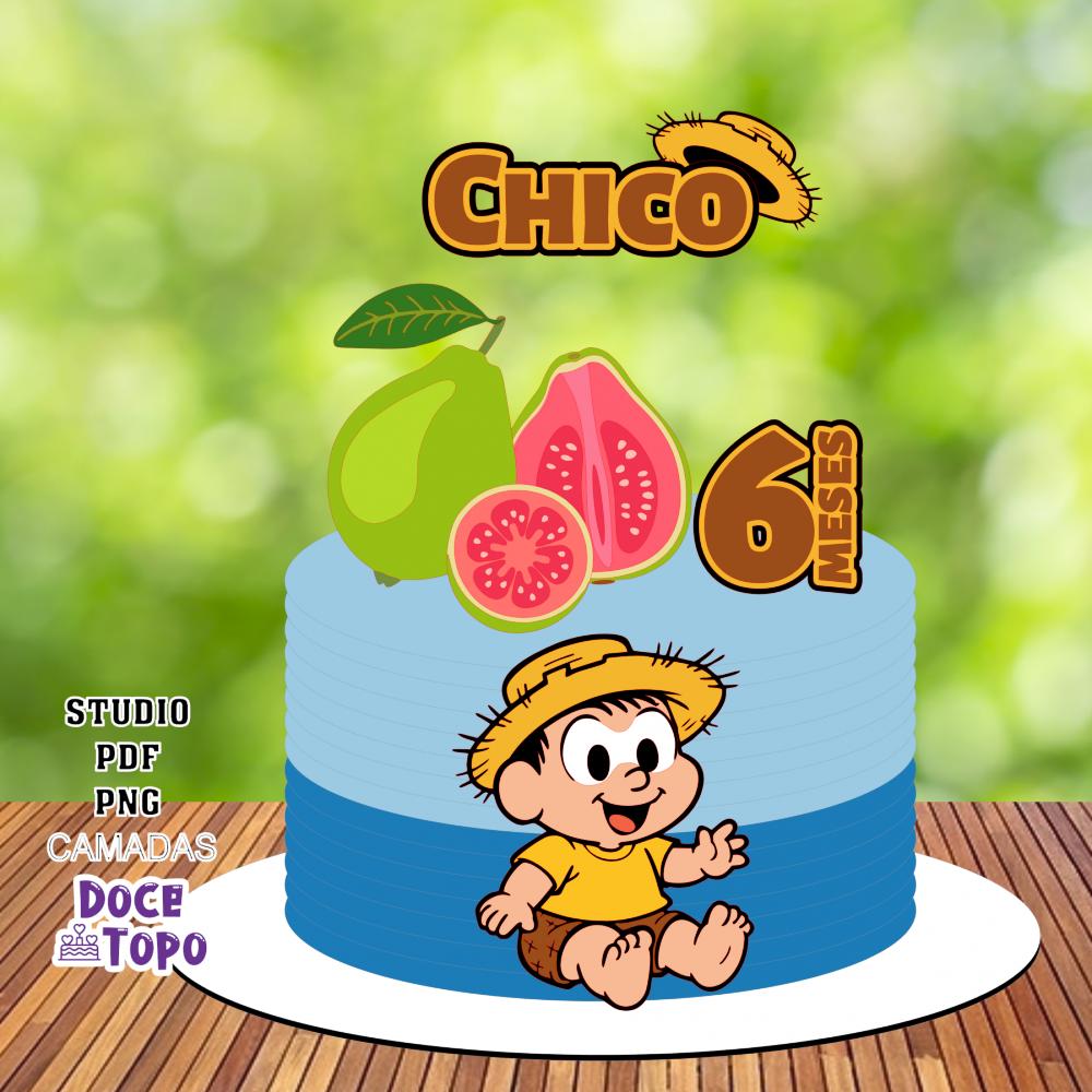 Topo de Bolo Chico Bento Baby 03 Studio/PDF/PNG