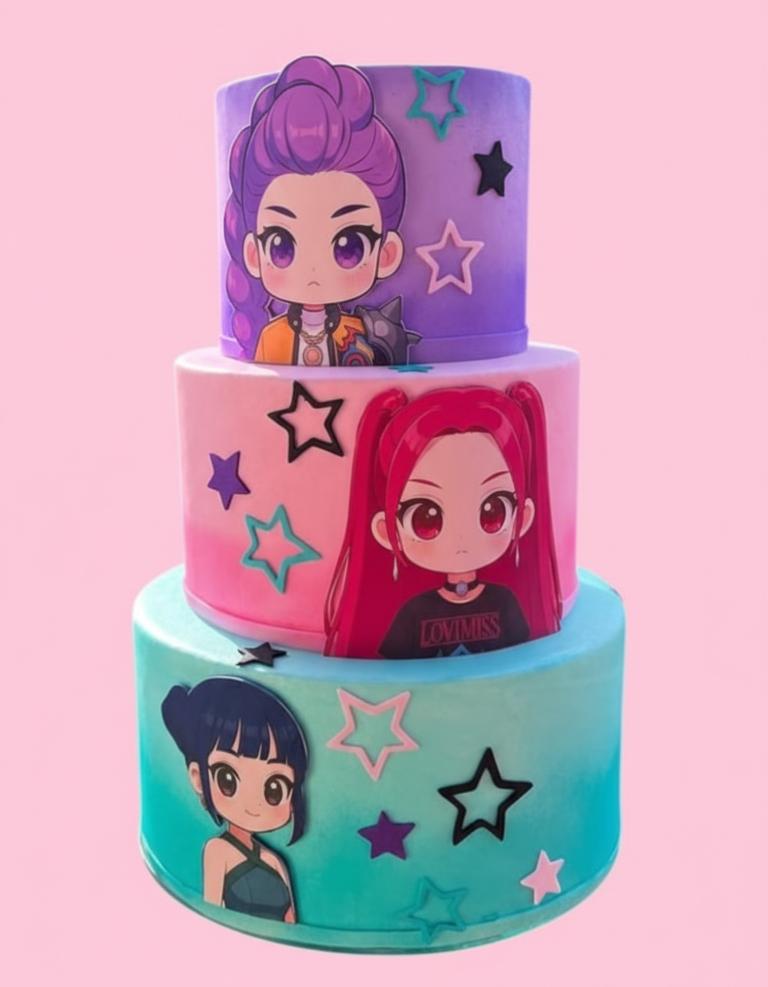 Topo de Bolo Guerreiras do K-Pop 06 Studio/PDF/PNG