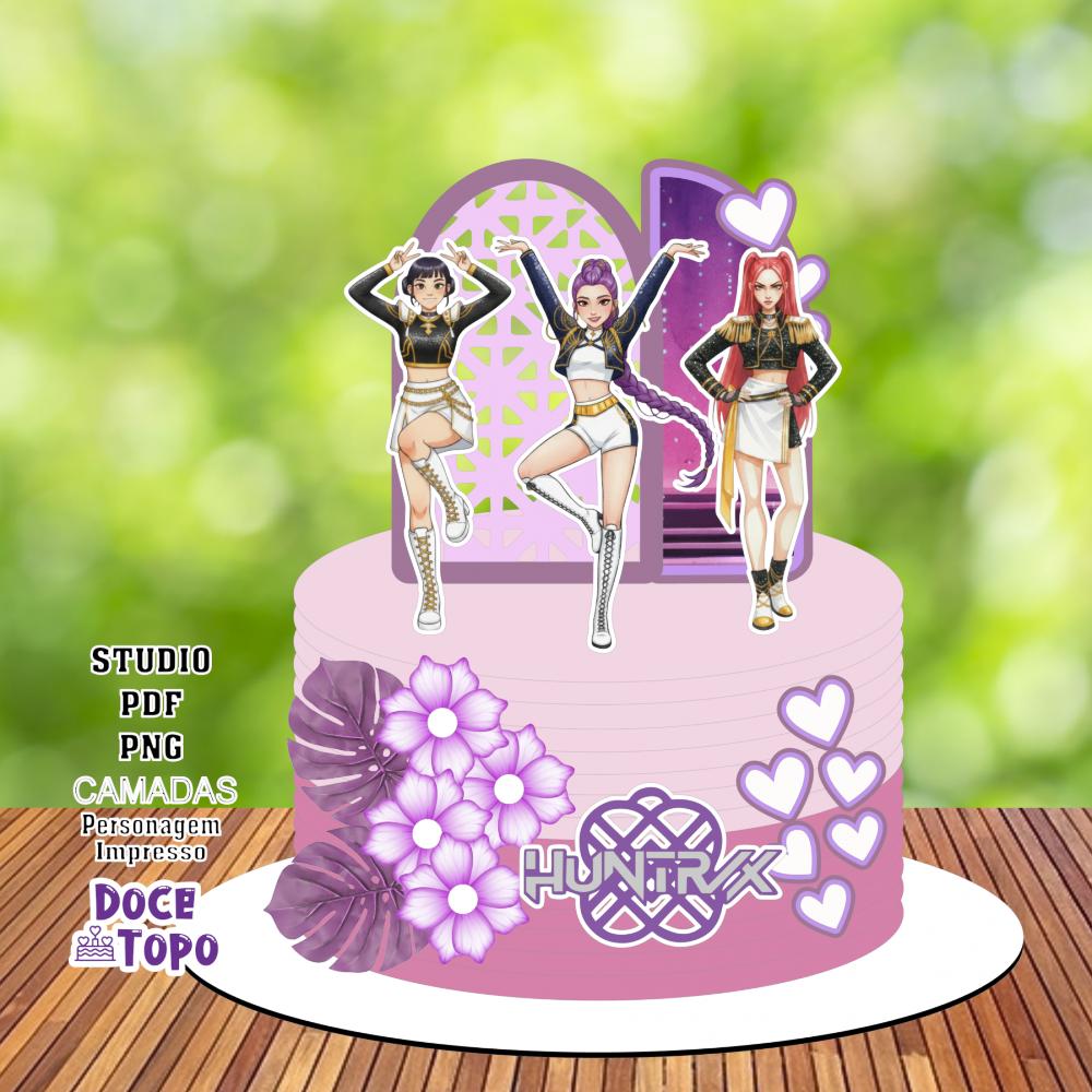 Topo de Bolo Guerreiras do K-Pop 07 Studio/PDF/PNG