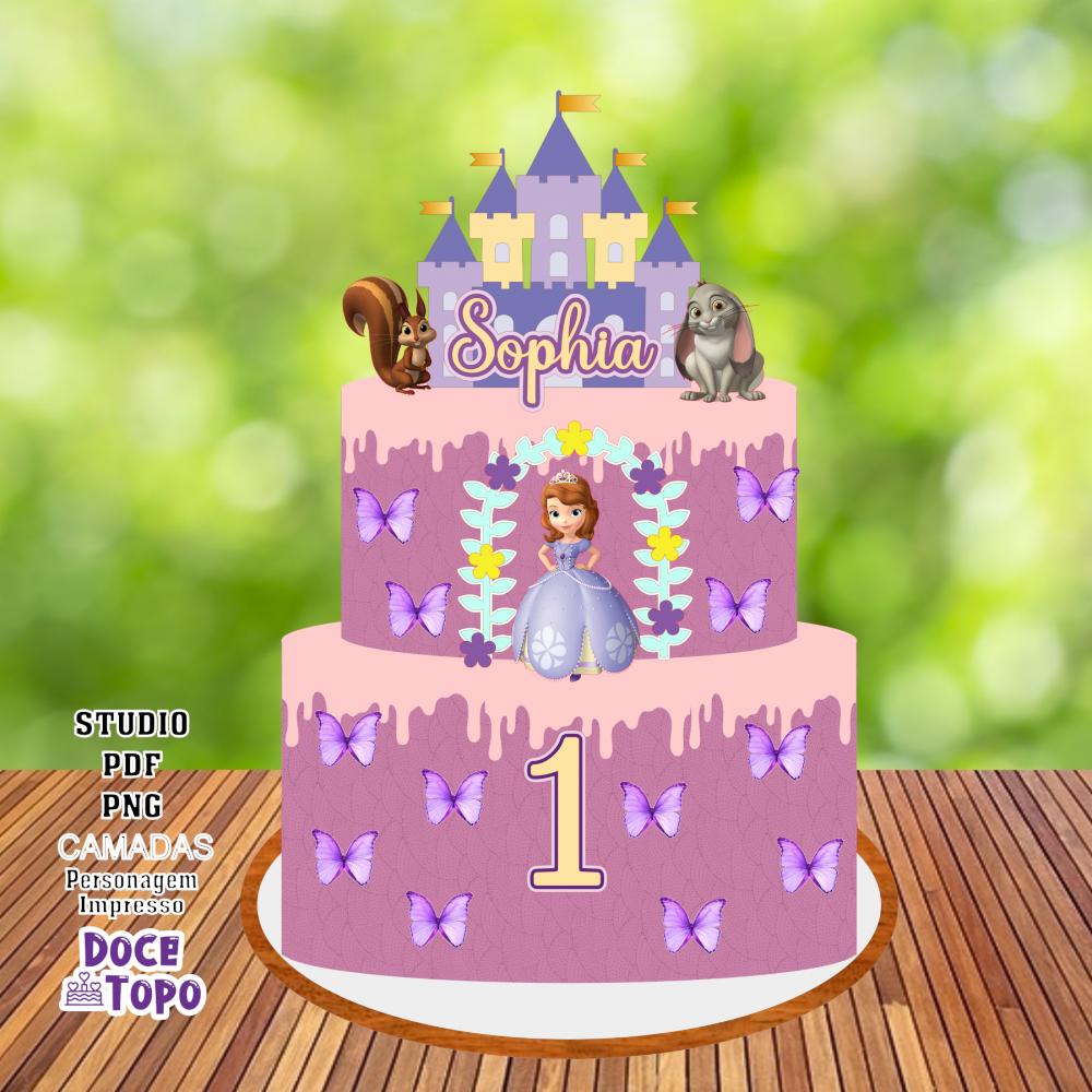 Topo de Bolo Princesa Sofia 03 Studio/PDF/PNG