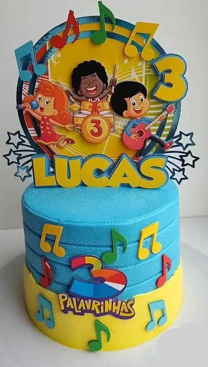 Topo de Bolo 3 Palavrinhas 05 Somente Studio