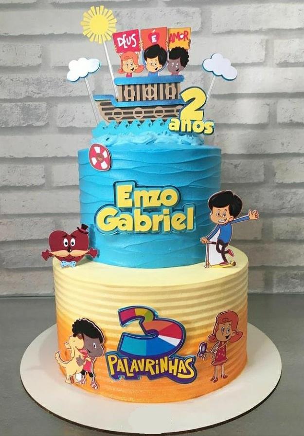 Topo de Bolo 3 Palavrinhas 06 Somente Studio