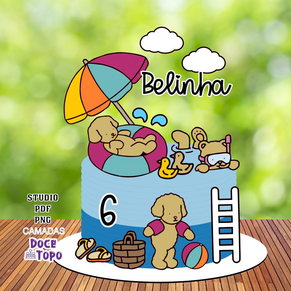 Topo de Bolo Bobbie Goods - Pool Party Studio/PDF/PNG