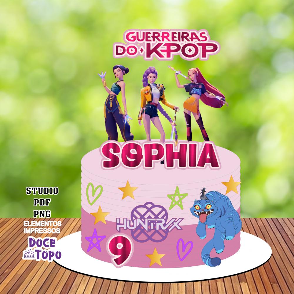 Topo de Bolo Guerreiras do K-Pop 09 Studio/PDF/PNG