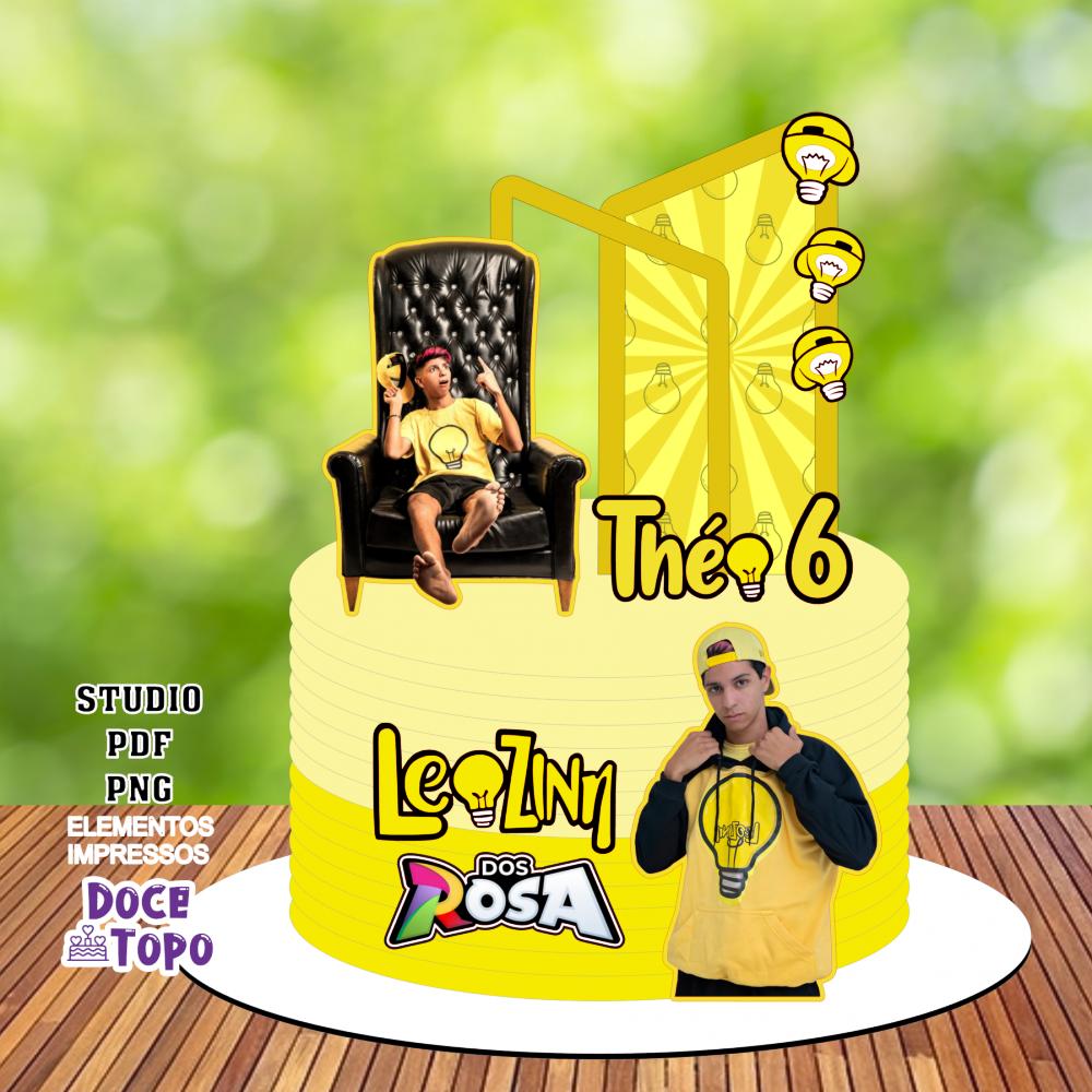 Topo de Bolo Leozinho dos Rosas 02 Studio/PDF/PNG