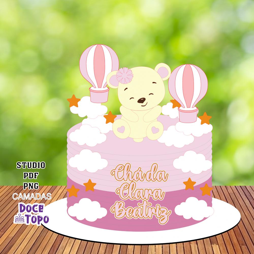 Topo de Bolo Chá de Bebê 05 Studio/PDF/PNG