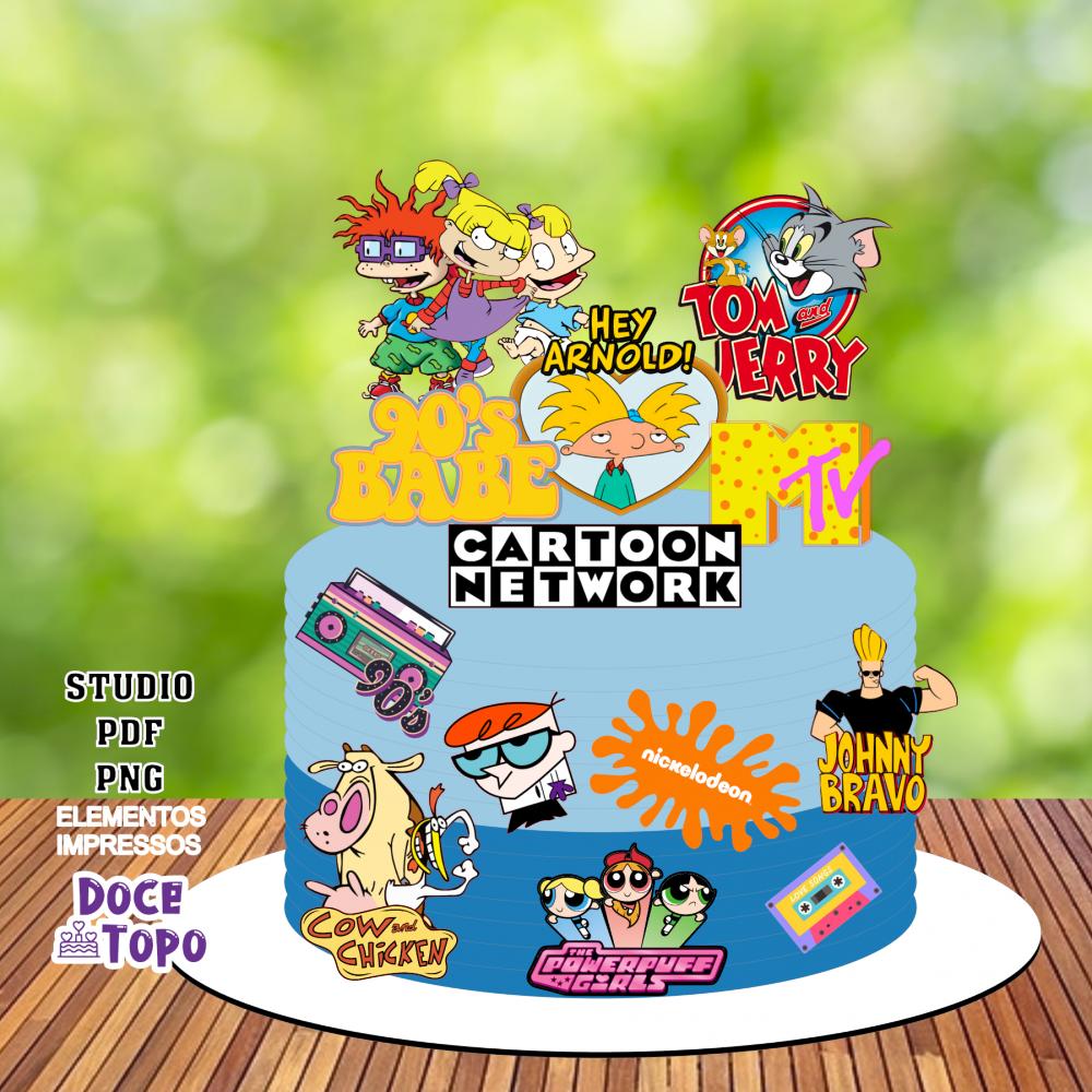 Topo de Bolo Anos 90 01 Studio/PDF/PNG
