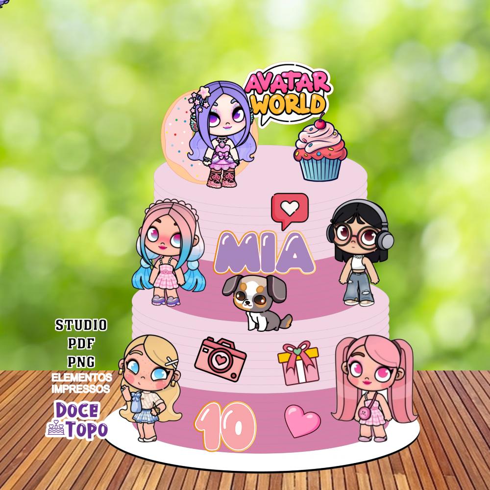 Topo de Bolo Avatar World 01 Studio/PDF/PNG