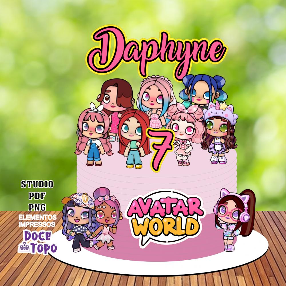 Topo de Bolo Avatar World 02 Studio/PDF/PNG