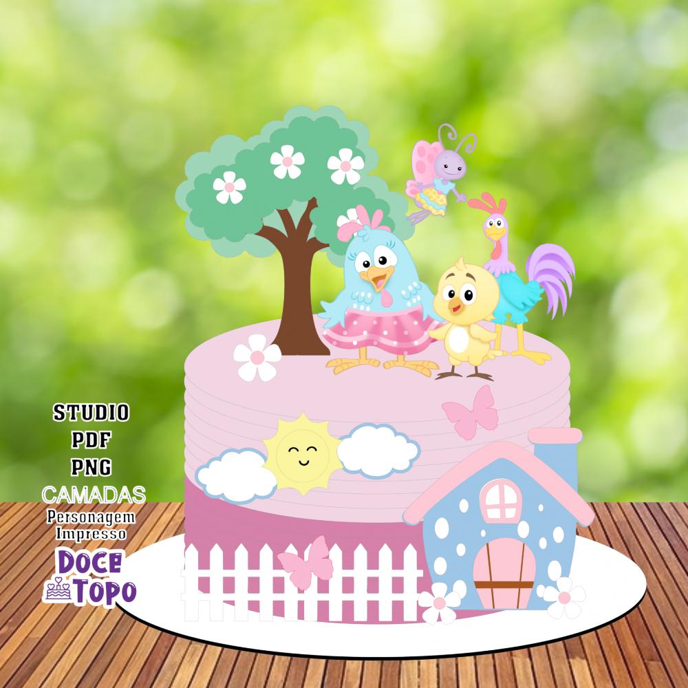 Topo de Bolo Galinha Pintadinha 01 Studio/PDF/PNG