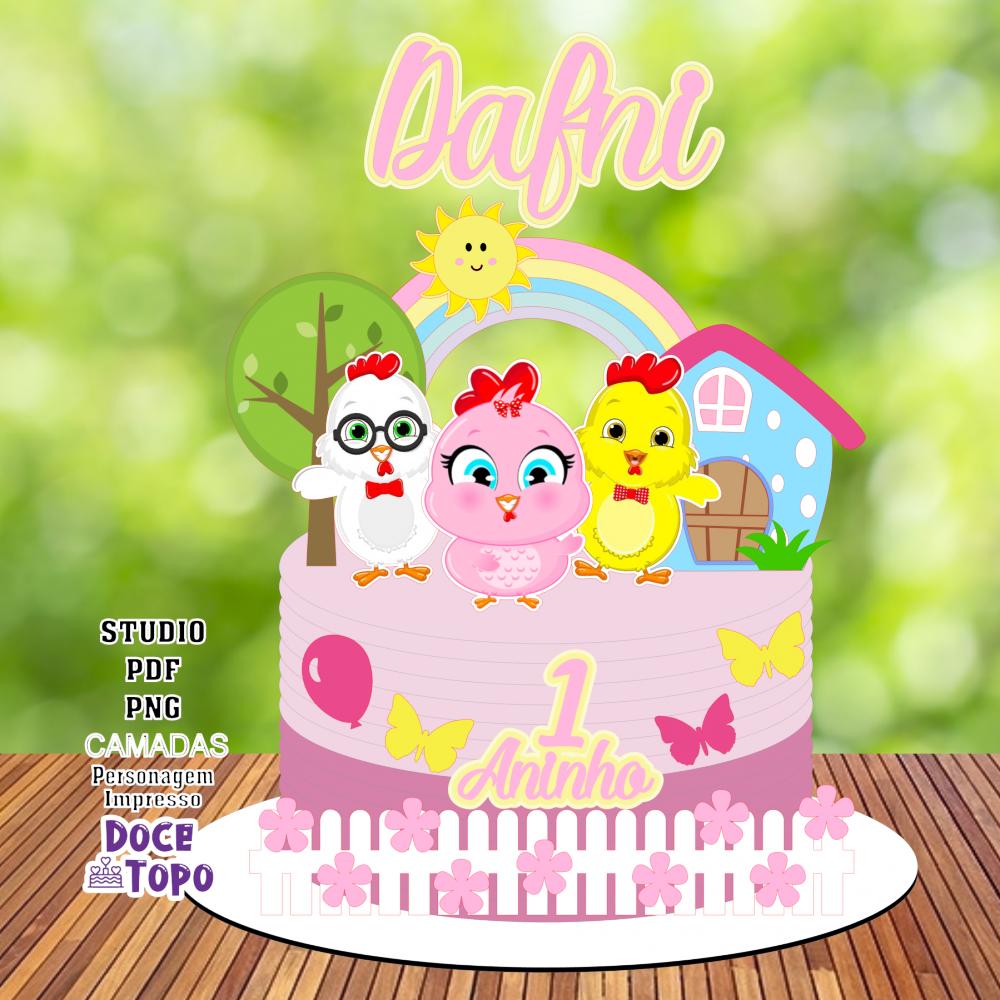 Topo de Bolo Galinha Pintadinha 03 Studio/PDF/PNG