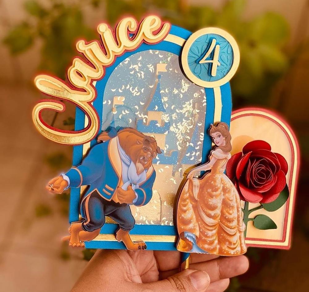 Topo de Bolo A Bela e a Fera 08 Studio