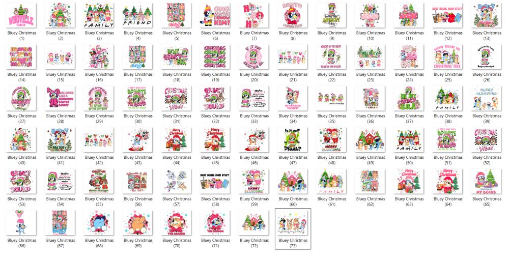 Kit Digital PNG Natal Bluey e Bingo