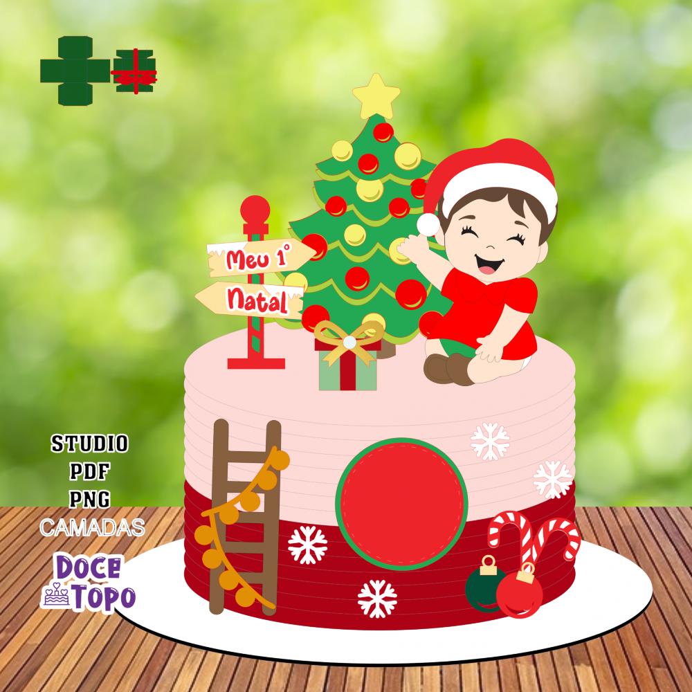 Topo de Bolo Natal 63 Studio/PDF/PNG