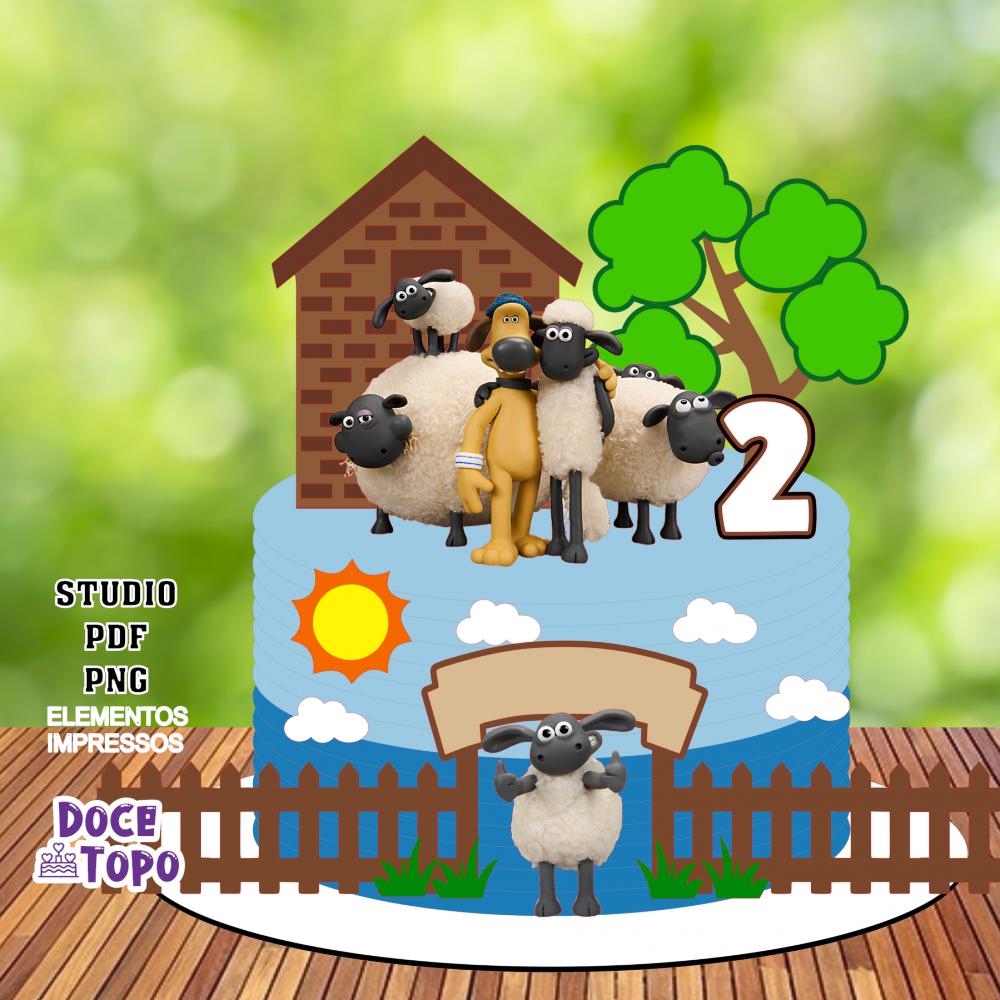 Topo de Bolo Shaun O Carneiro 01 Studio/PDF/PNG