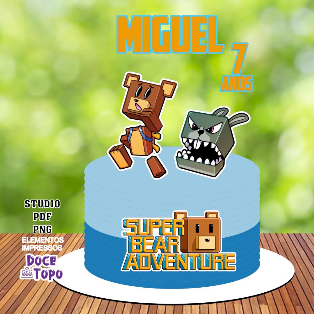Topo de Bolo Super Bear Adventure 02 Studio/PDF/PNG