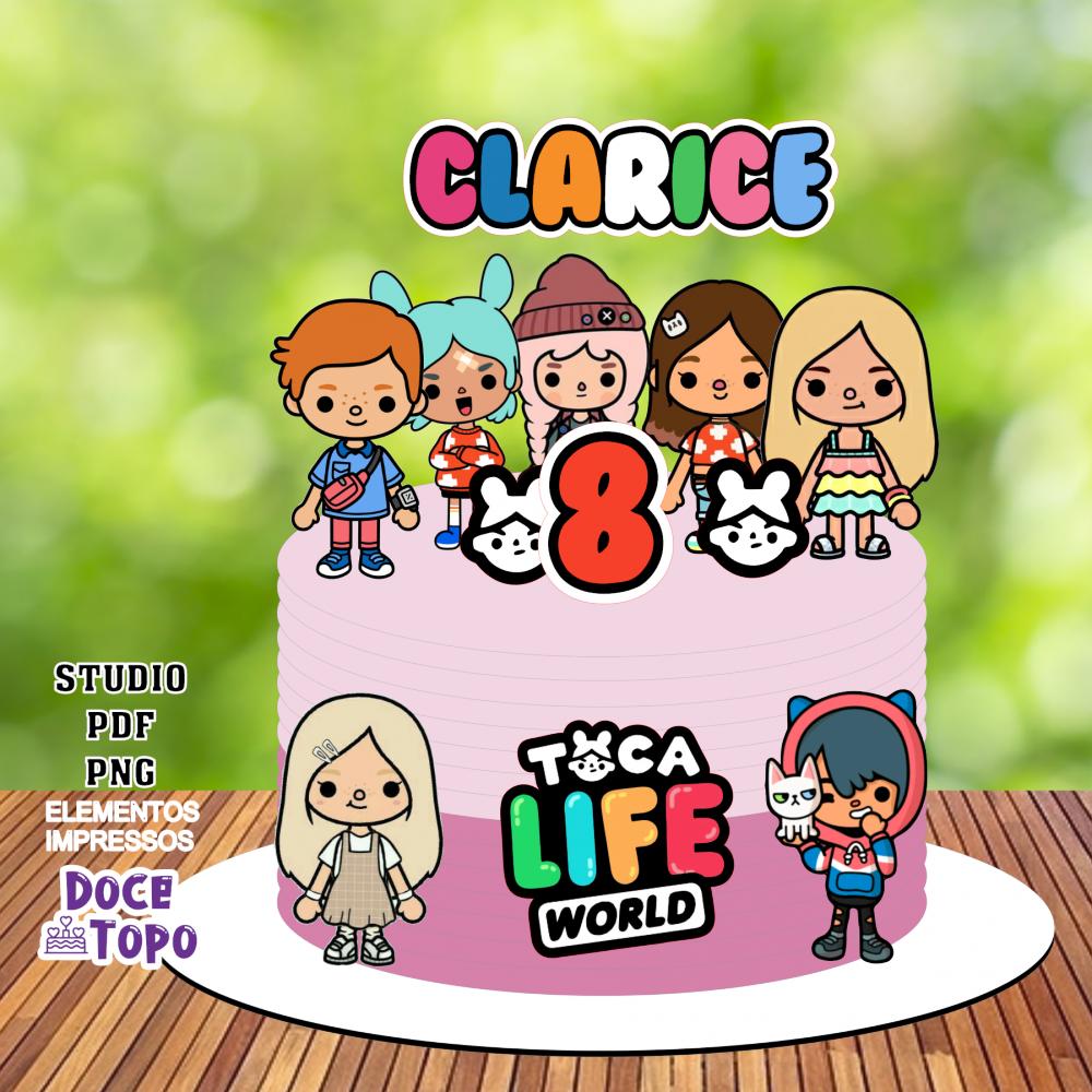 Topo de Bolo Toca Life World 02 Studio/PDF/PNG