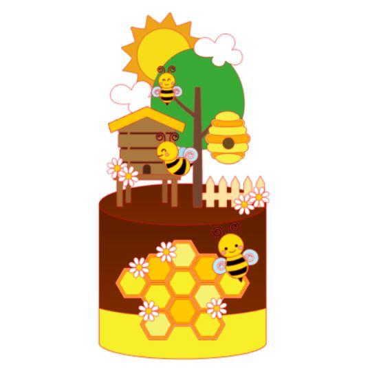 Topo de Bolo Abelhinha 02 Somente Studio