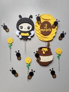 Topo de Bolo Abelhinha 05 Somente Studio