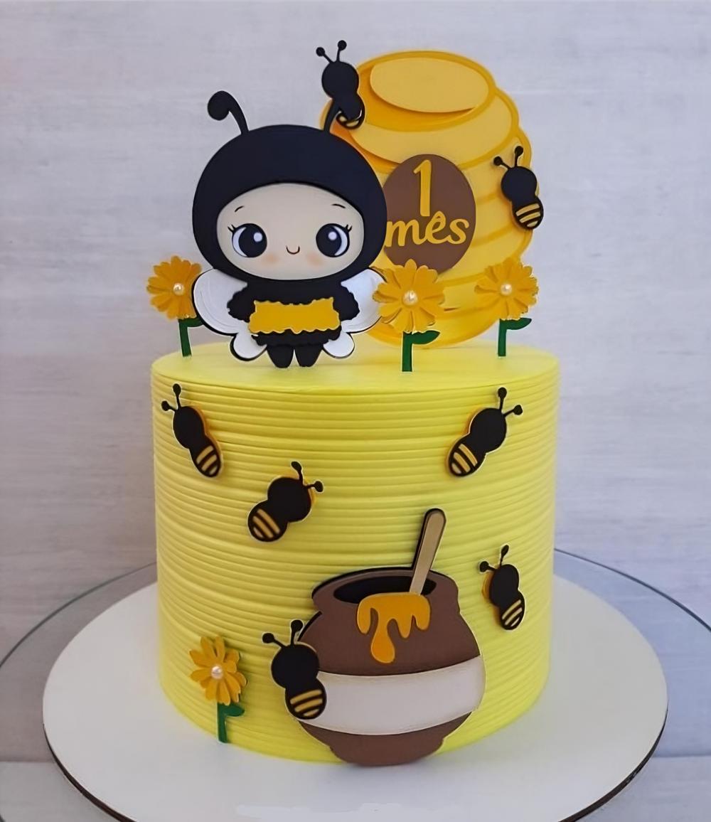 Topo de Bolo Abelhinha 05 Somente Studio